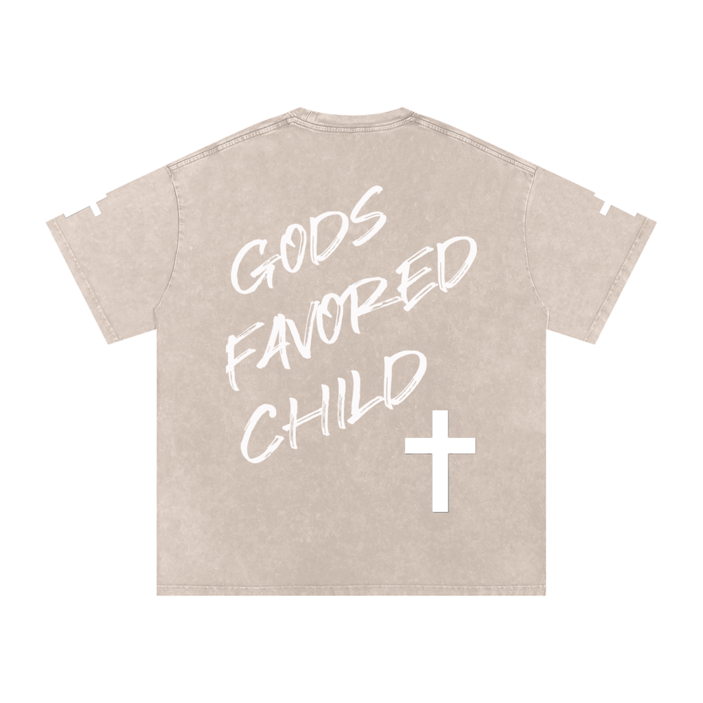 Snow Washed Oversized Cotton T-Shirt