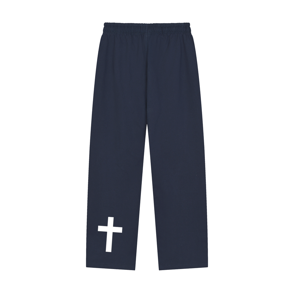 Solid Color Straight-Leg Sweatpants