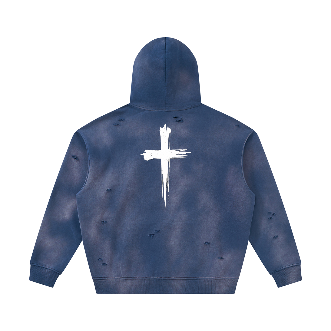 Unisex Sunfade Frayed Fleece Hoodie