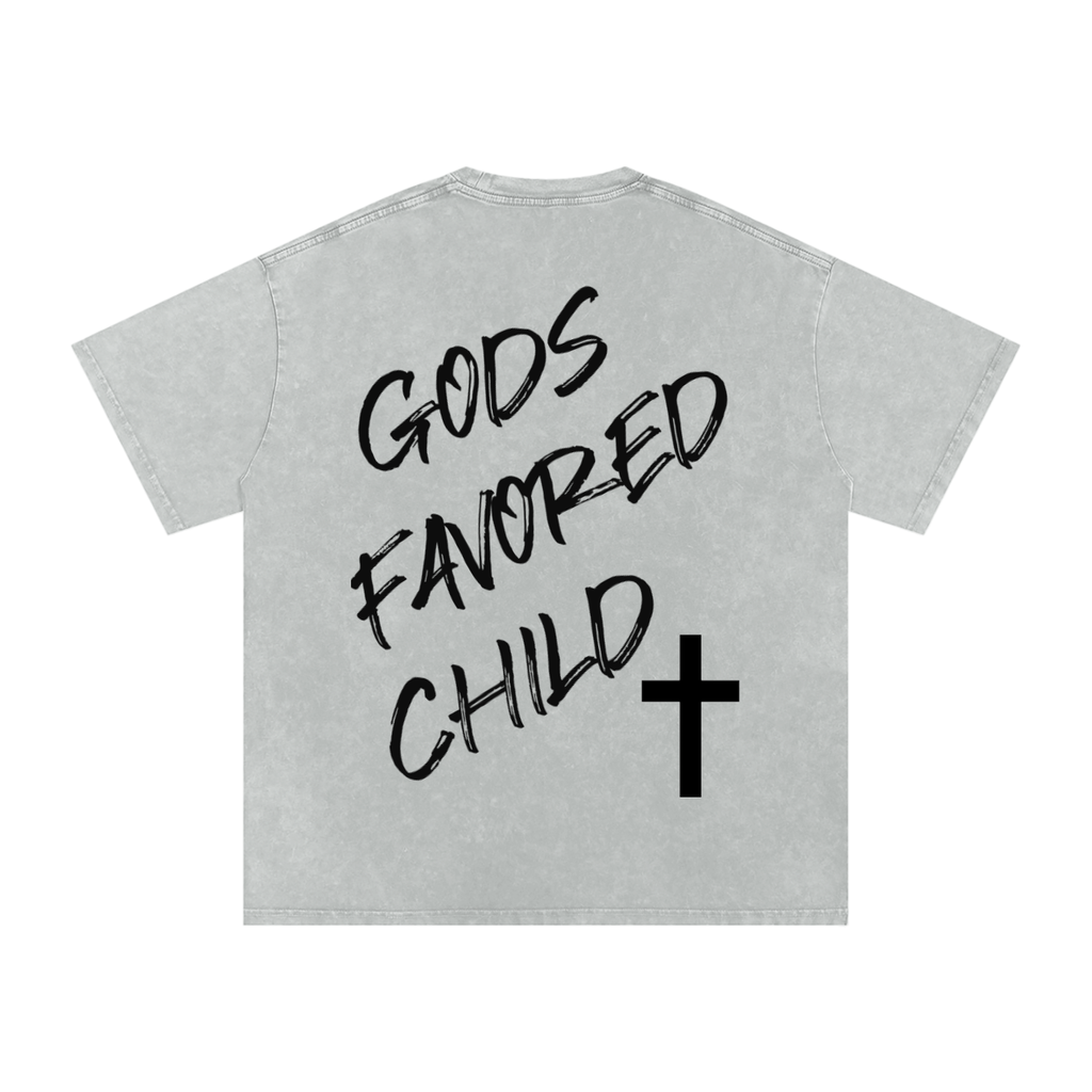 Snow Washed Oversized Cotton T-Shirt