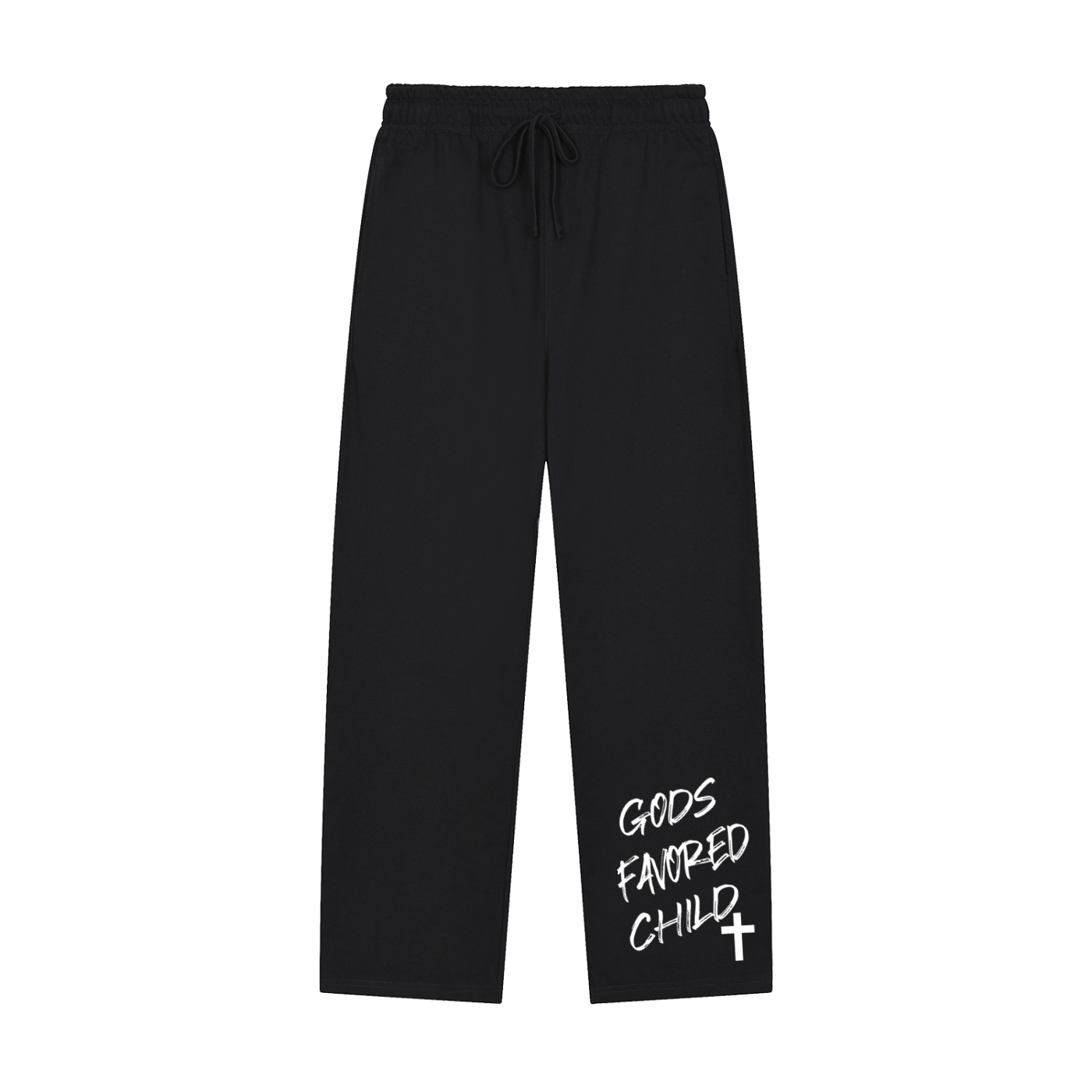 Solid Color Straight-Leg Sweatpants