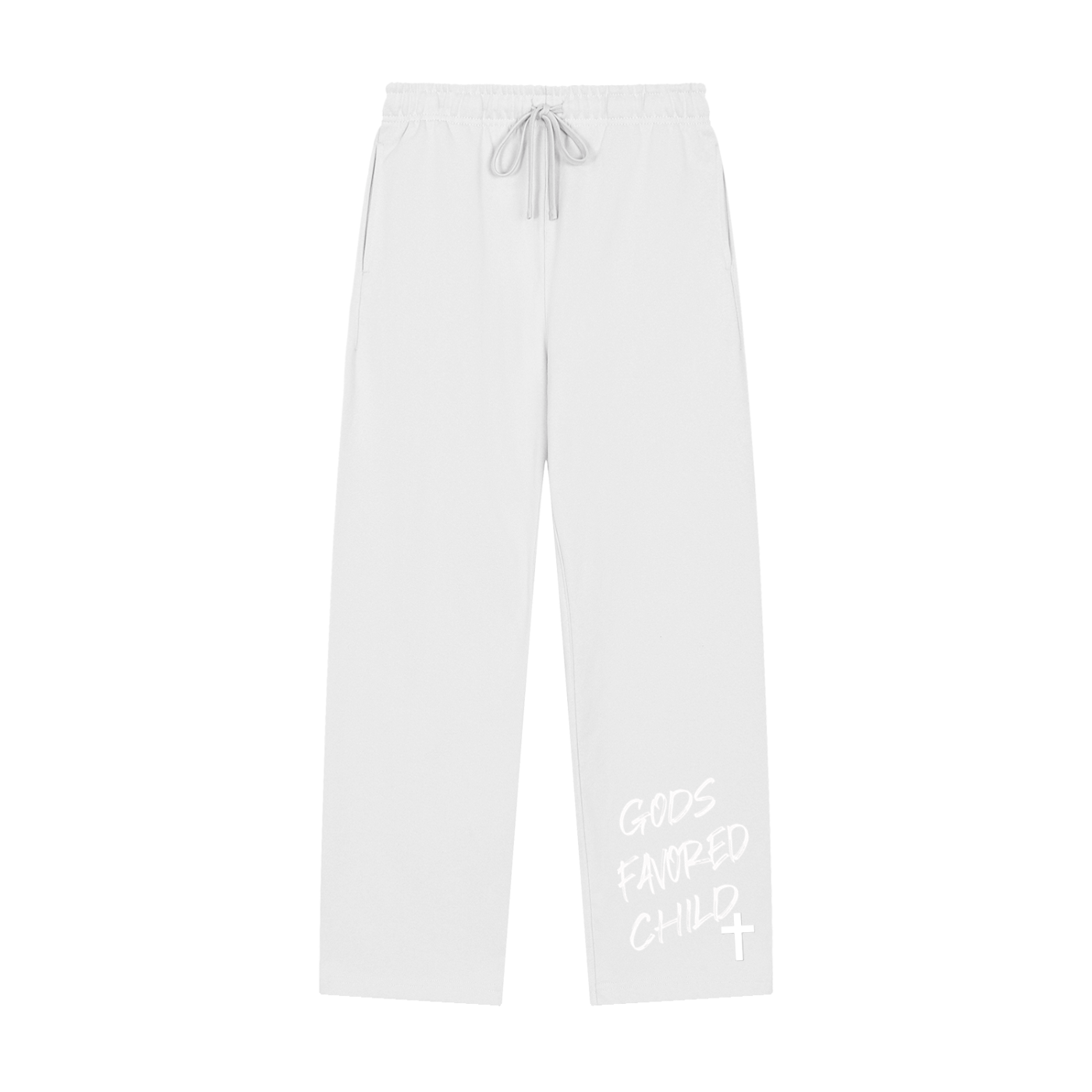 Solid Color Straight-Leg Sweatpants