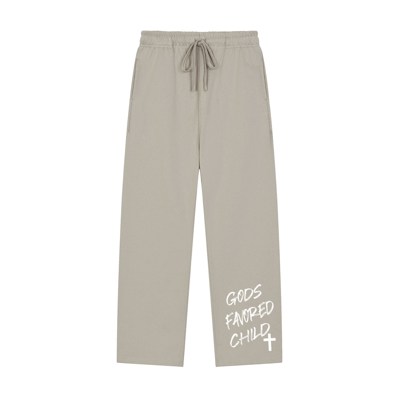 Solid Color Straight-Leg Sweatpants