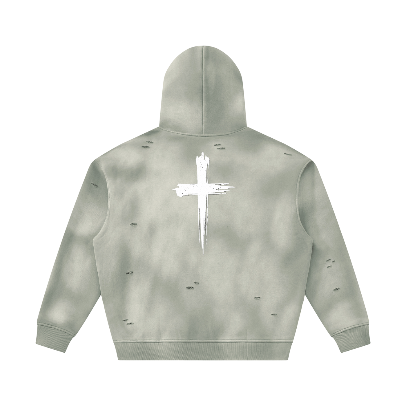Unisex Sunfade Frayed Fleece Hoodie