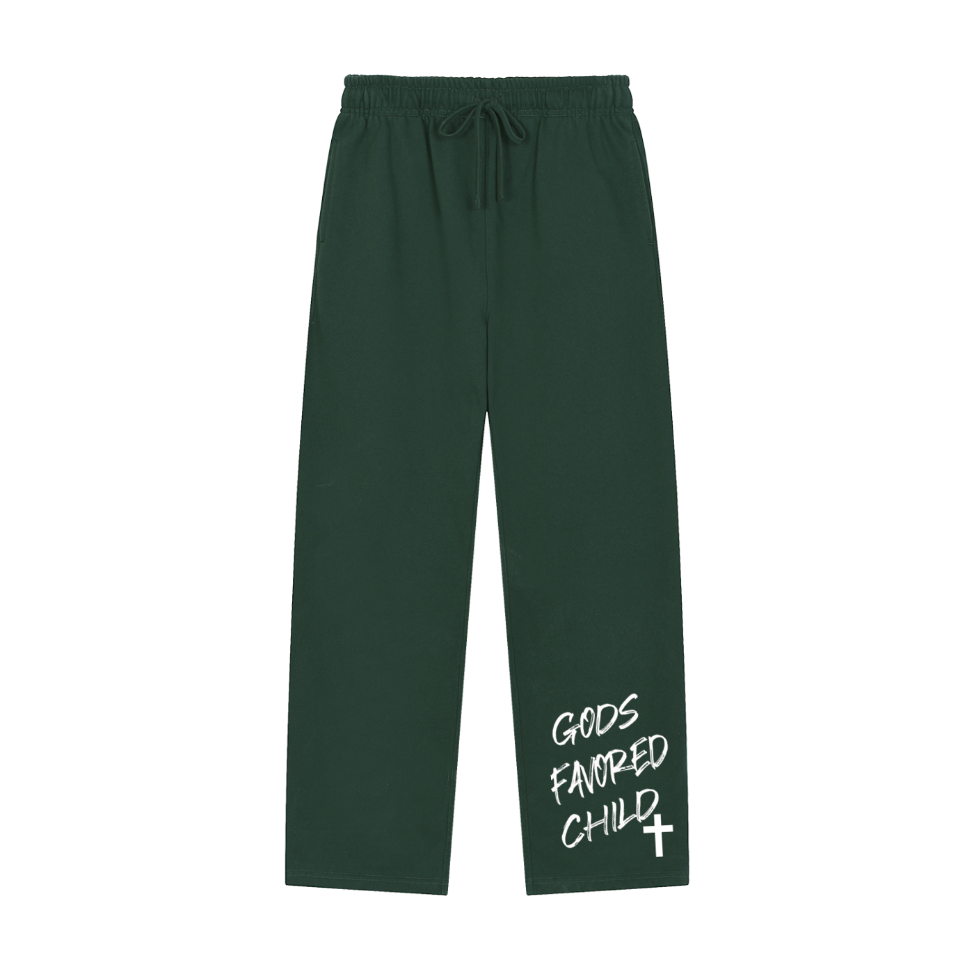 Solid Color Straight-Leg Sweatpants