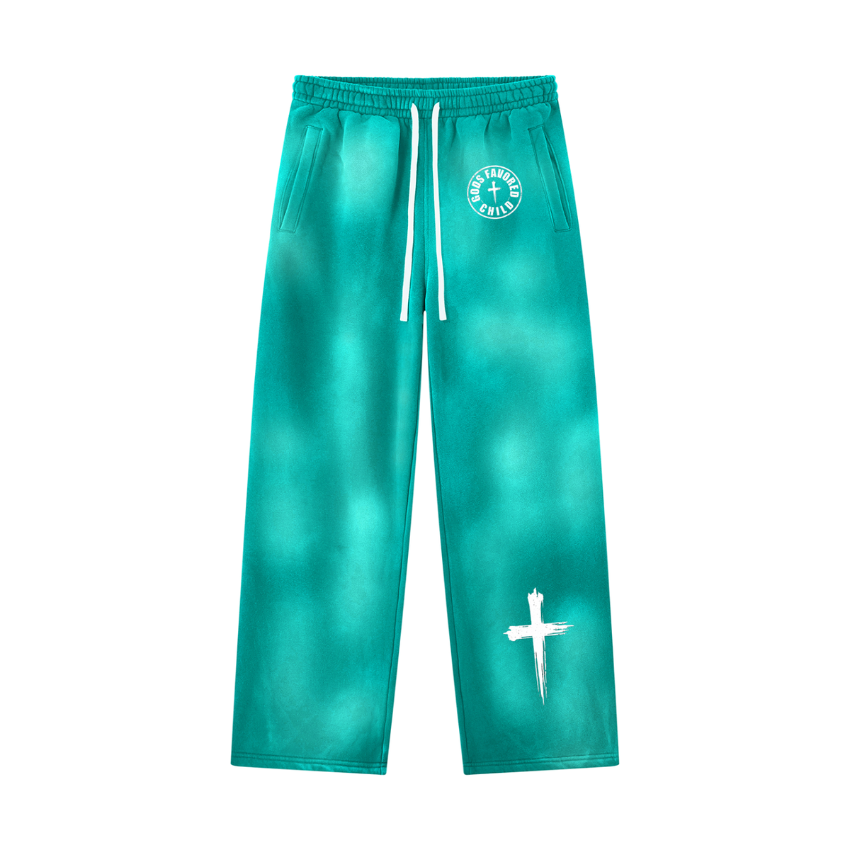 Unisex Sunfade Wide Leg Fleece Sweatpants