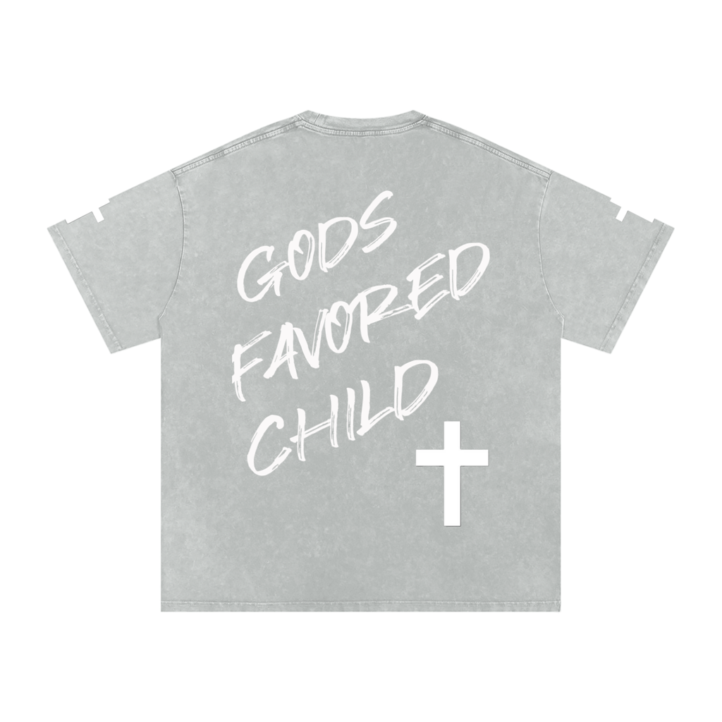 Snow Washed Oversized Cotton T-Shirt