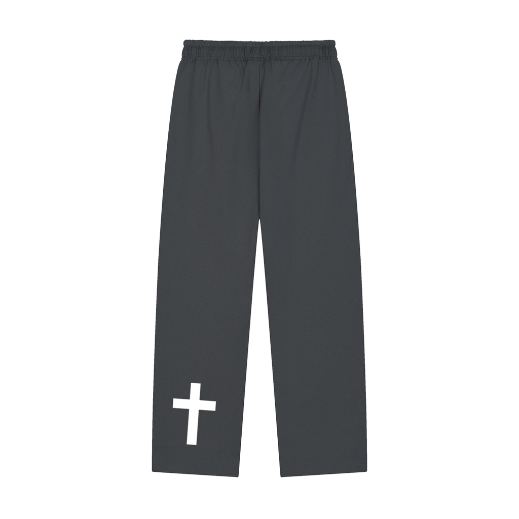 Solid Color Straight-Leg Sweatpants