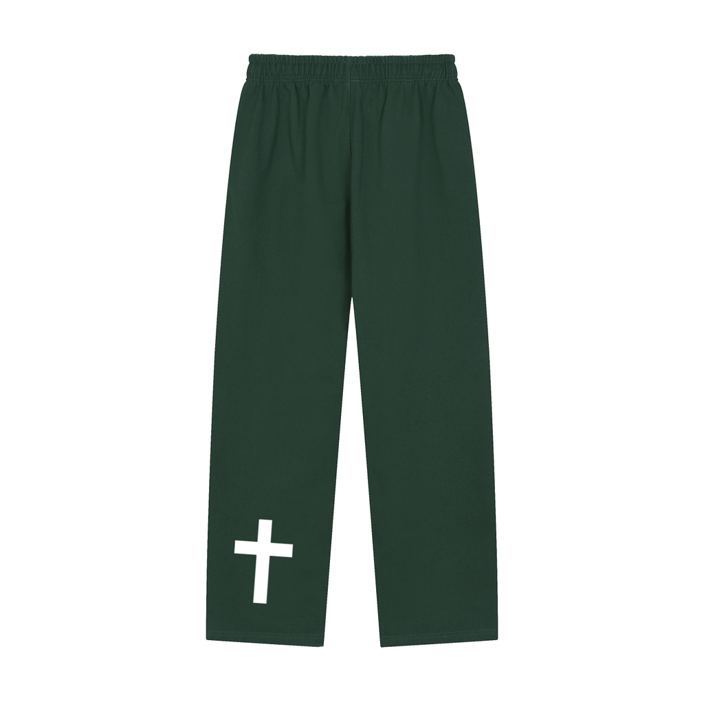 Solid Color Straight-Leg Sweatpants