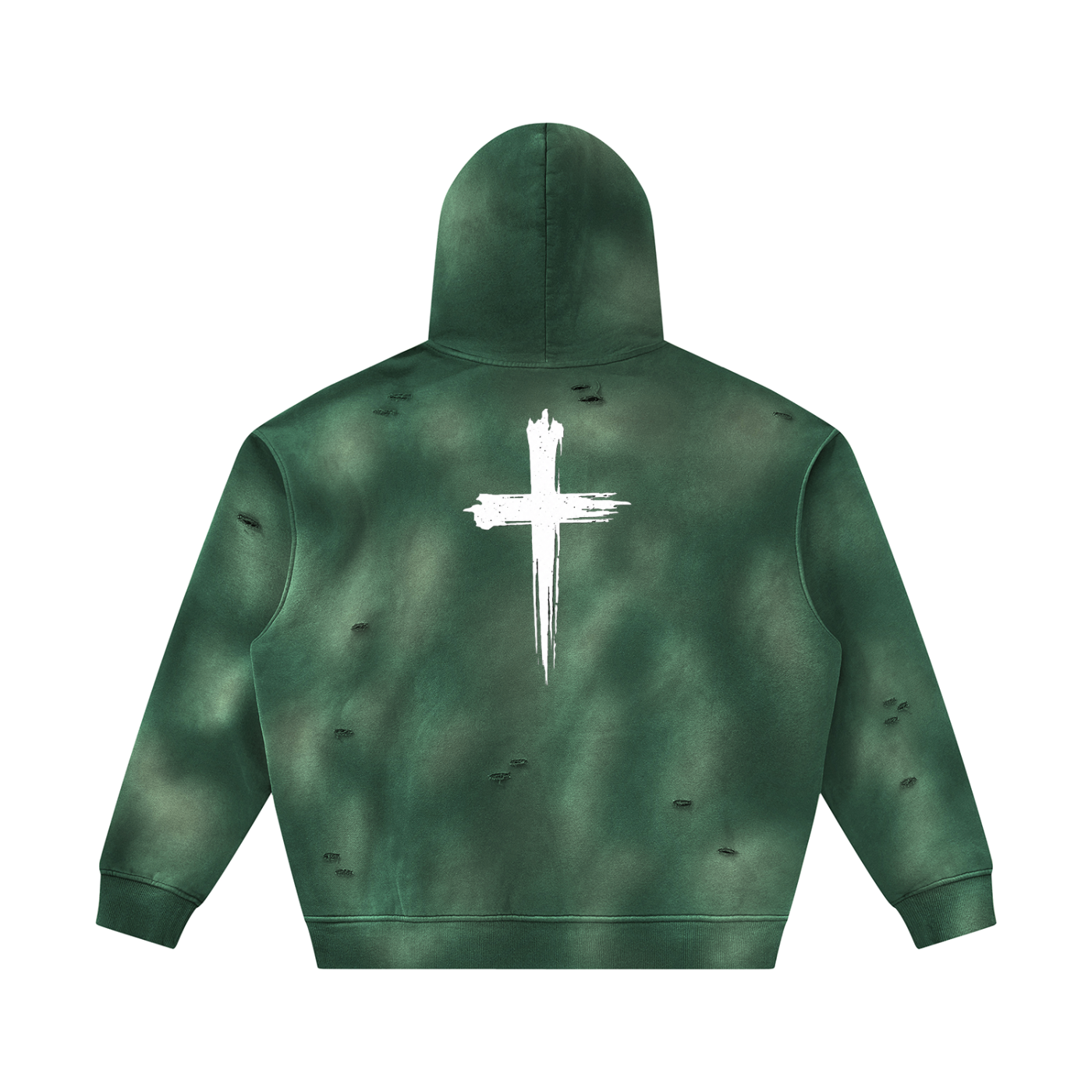 Unisex Sunfade Frayed Fleece Hoodie