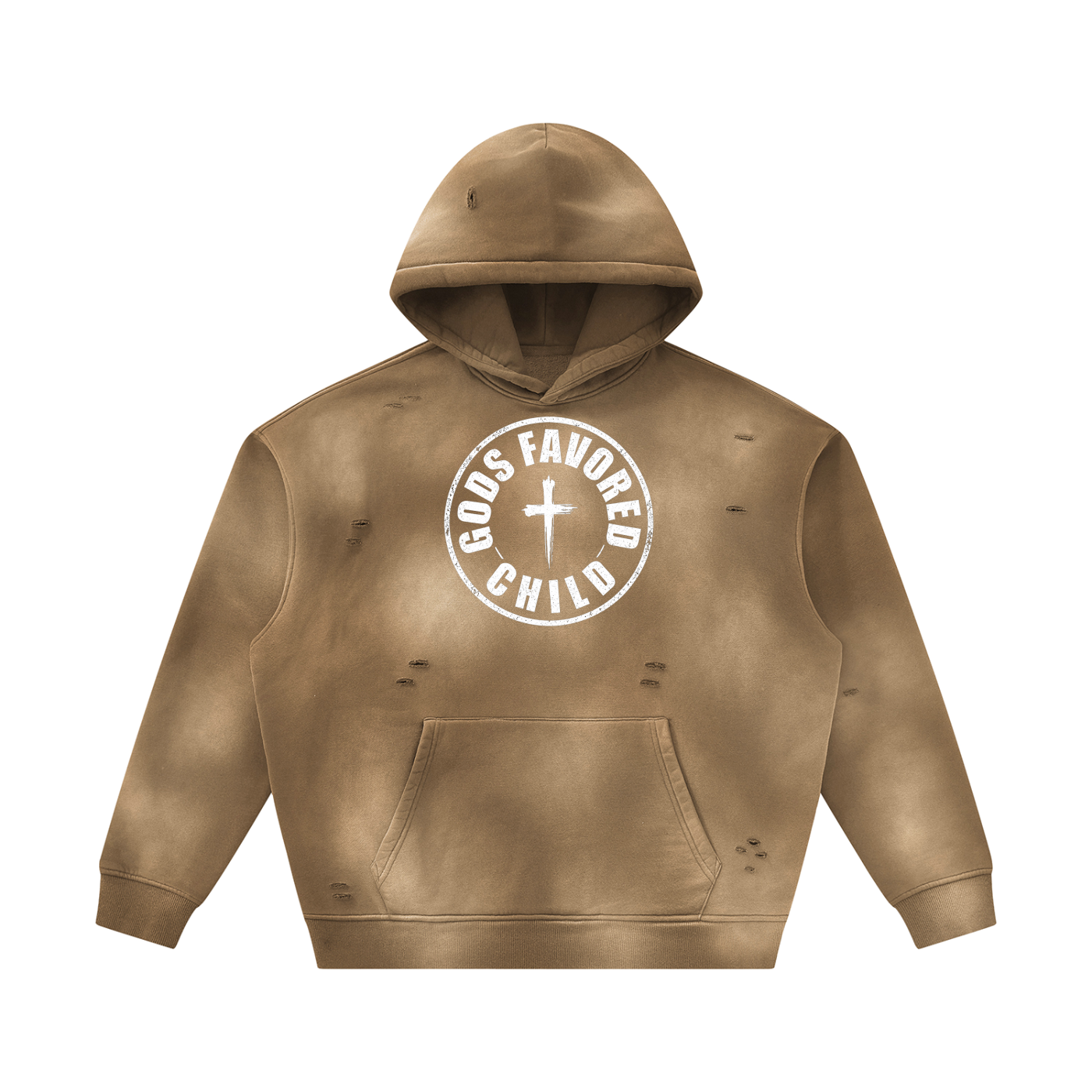Unisex Sunfade Frayed Fleece Hoodie