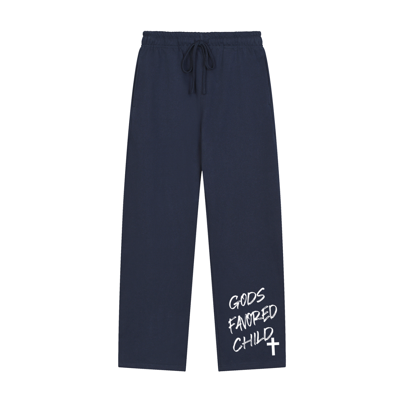 Solid Color Straight-Leg Sweatpants