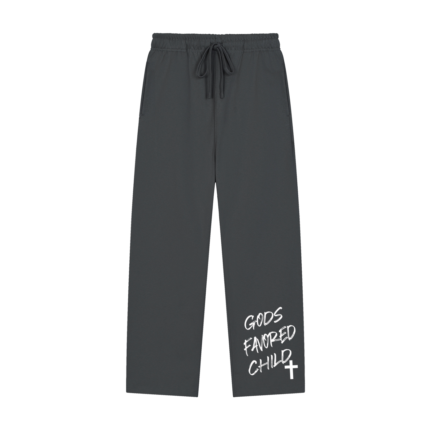 Solid Color Straight-Leg Sweatpants