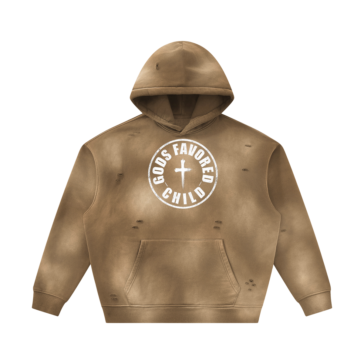 Unisex Sunfade Frayed Fleece Hoodie