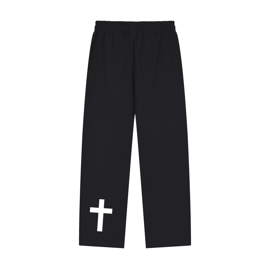 Solid Color Straight-Leg Sweatpants