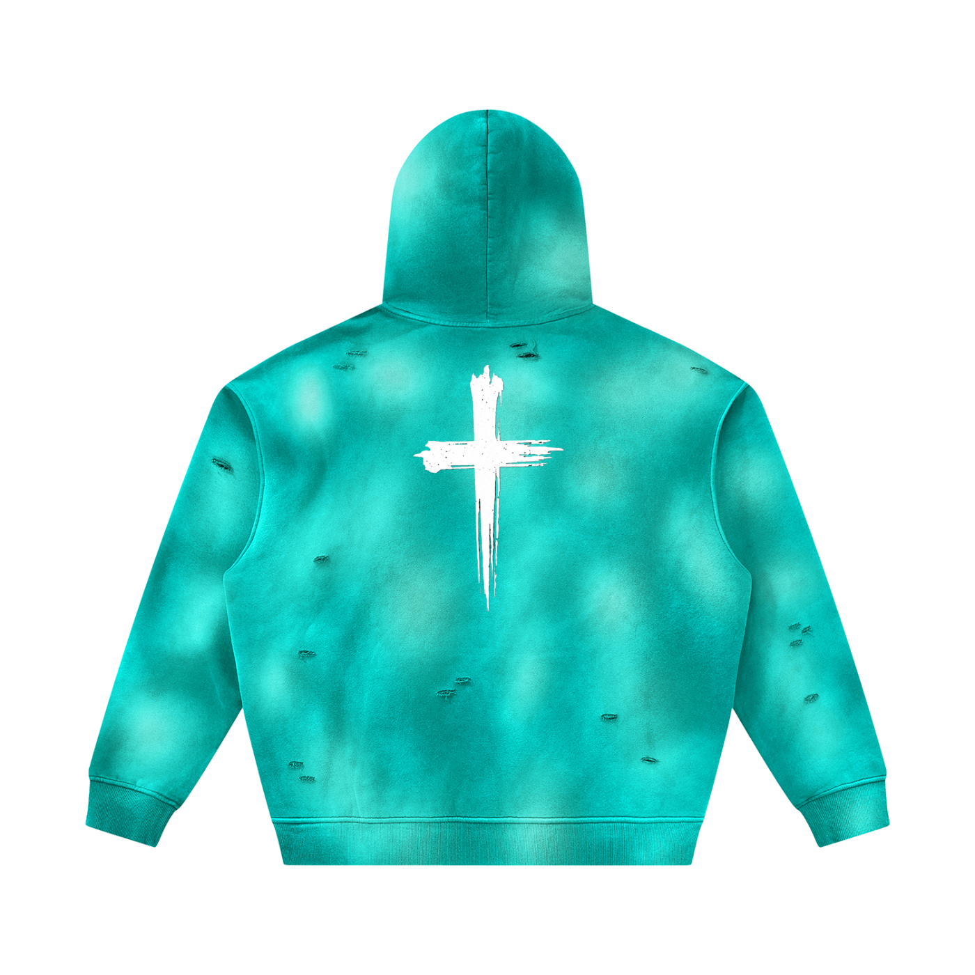 Unisex Sunfade Frayed Fleece Hoodie